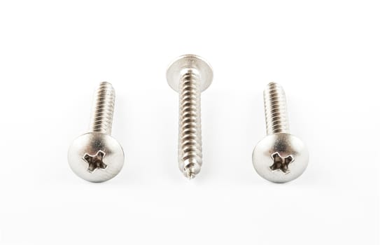 Stainless Steel Screws, Isolated.