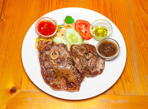 Lamb Steak with Salad.