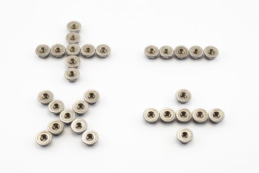 Math Symbols, Created by Stainless Steel Hex Flange Nuts.