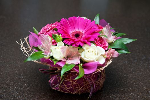 close up of beautiful wedding bouquet
