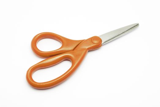 Orange Plastic and Stainless Steel Scissors.
