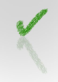 Check mark sign made from a set of small check marks.