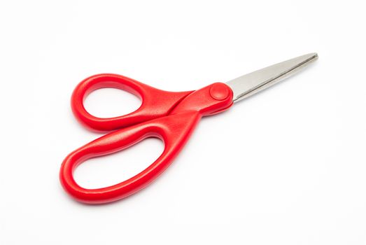 Red Plastic and Stainless Steel Scissors.