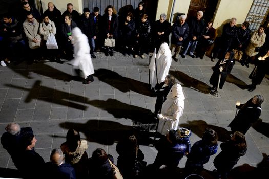 Iglesias, Sardinia - April 18, 2014: Iglesias Easter; Holy Week in 
Iglesias. It is celebrated every year, between the end of March and April.
Period celebrated from Palm Sunday to Holy Saturday before Easter.
In procession: "Sisters of the Blessed Sacrament."
Characterised by an unmistakable Iberian influence deriving from centuries 
of Spanish rule over the island. 