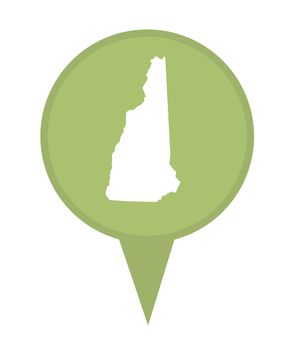 American state of New Hampshire marker pin isolated on a white background.