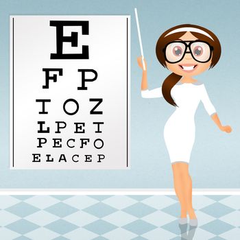 illustration of eye examination