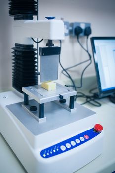 Food scientist using technology to analyse cheese at the university