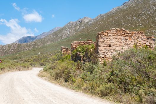 The ruins of the old toll house on the Swartberg Pass between Oudtshoorn and Prince Albert