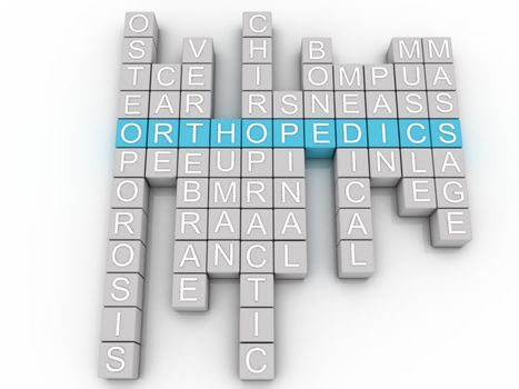 3d image Orthopedics issues concept word cloud background