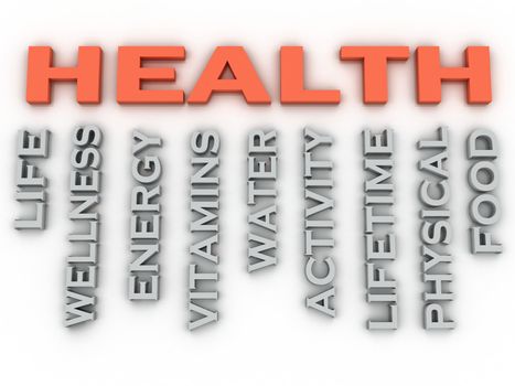 3d image HEALTH issues concept word cloud background