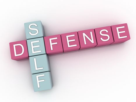 3d image Self Defense issues concept word cloud background