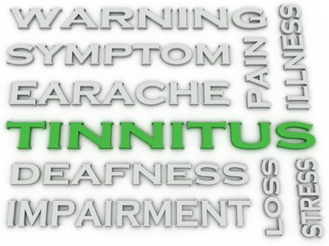 3d image Tinnitus issues concept word cloud background