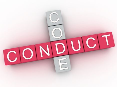 3d image Conduct Code issues concept word cloud background