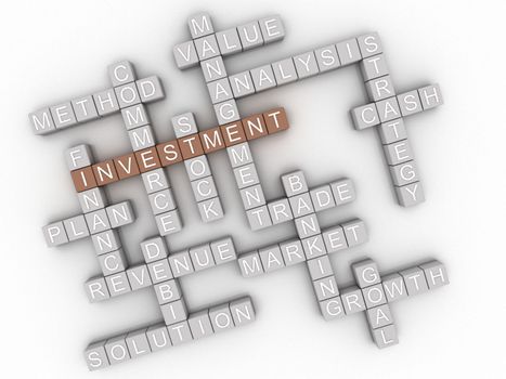 3d image Investment issues concept word cloud background