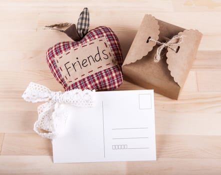 Beautiful composition with invitation cards,  friendship. Work executed in vintage style.