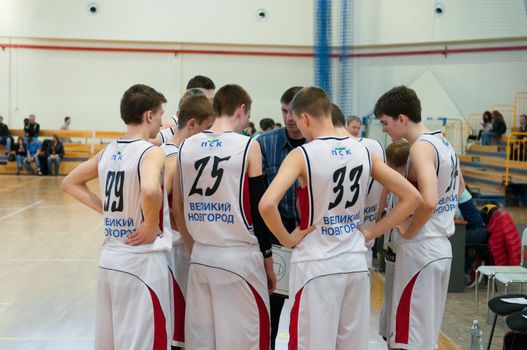 KALININGRAD - APRIL 4: Basketball competitions european youth basketball league (EYBL), 4 April, 2014 in Kaliningrad Russia.