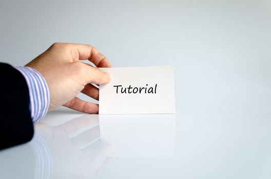 Bussines man hand writing Tutorial