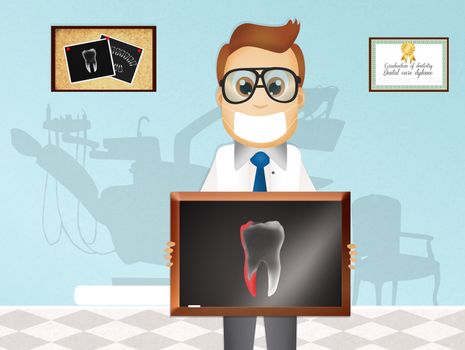 illustration of dental care