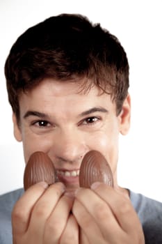 20-25, background, caucasian, decoration, easter, egg, event, felicity, giving, hand, handmade, happy, holding, hope, human, life, male, man, model, old, one, palm, people, person, portrait, property, releases, seasonal, show, showing, smile, smiling, studio, symbol, traditional, white, years, young
