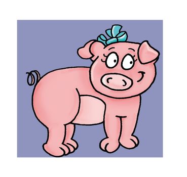 A mascot of a pig