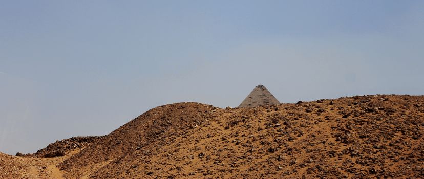 Pyramids in desert of Egypt in Giza