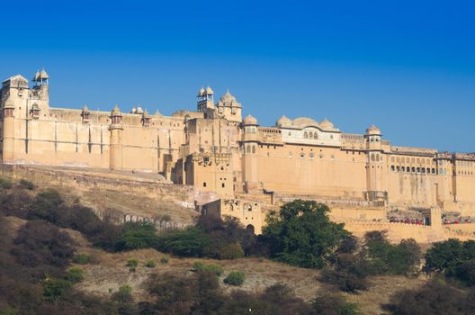 Landscape of Amber Fort in Jaipur, Rajasthan, India 