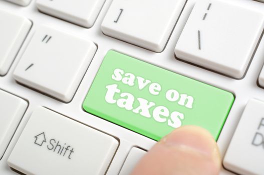 Pressing green save on taxes key on keyboard