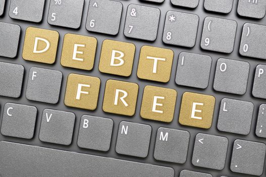 Brown debt free  key on keyboard