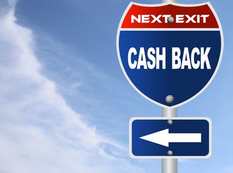 Cash back road sign
