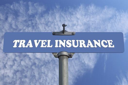 Travel insurance road sign