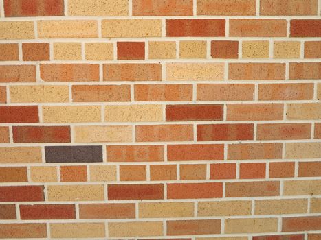 A brick wall with different color bricks