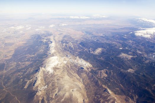 Aerial view of Sierra Nevada in Spain