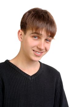 Handsome Teenager Portrait Isolated on the White Background