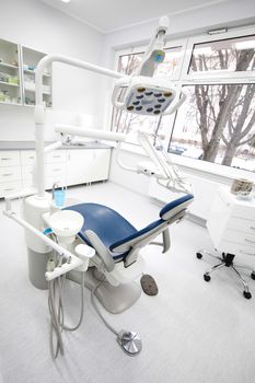 Dentist office, equipment, bright colorful tone concept