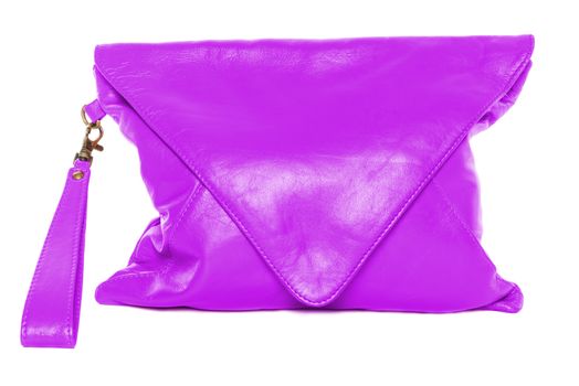 Magenta colour woman bag isolated on white background