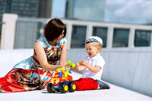 Mother and son happy moments