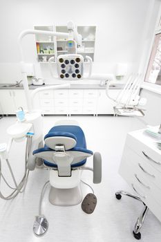 Dentist office, equipment, bright colorful tone concept