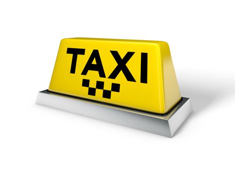 Taxi sign isolated on white