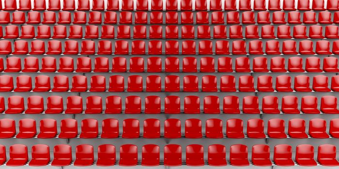 Red seats at the football stadium