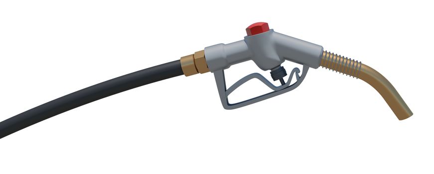 Gas hose nozzle. Front view. Isolated render on white background