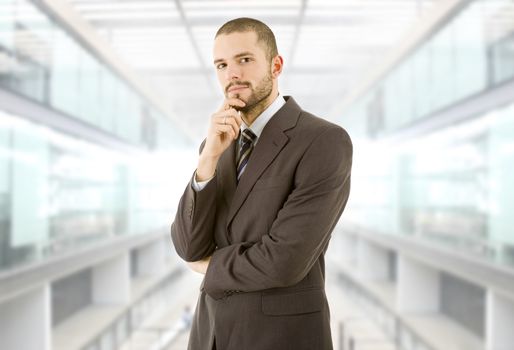 young business man thinking at the office