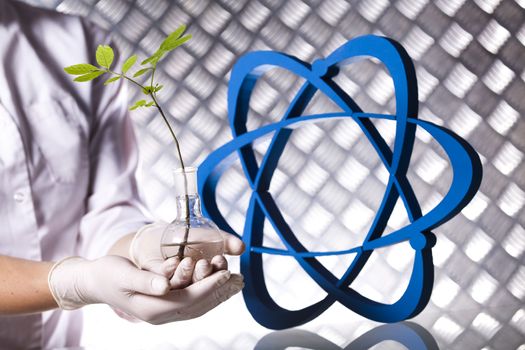 Biotechnology, Chemical laboratory glassware, bio organic modern concept