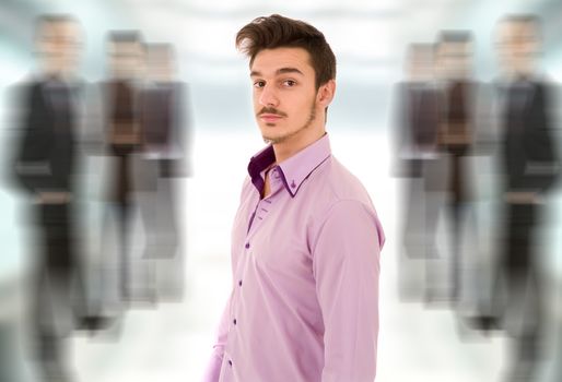 young happy casual man portrait, studio picture