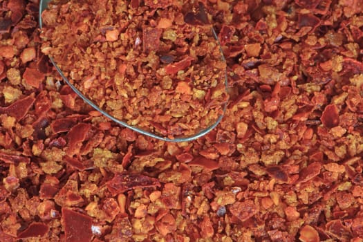 Macro photo of Aleppo pepper or Pul Biber. 