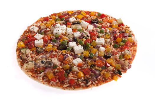 Vegetarian pizza isolated on white