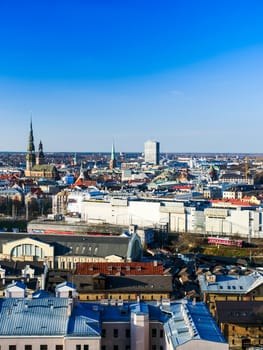 RIGA, LATVIA - Panorama of the Old Town in Riga in 2015