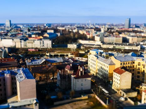RIGA, LATVIA - Panorama of the Old Town in Riga in 2015