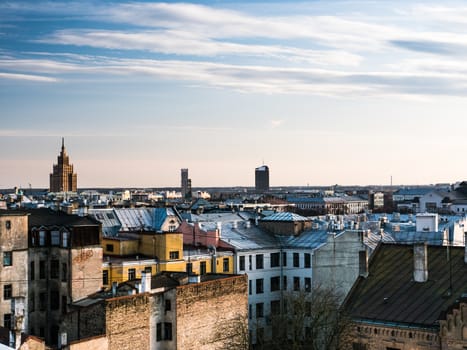 Panorama of Riga from one the buildings roof