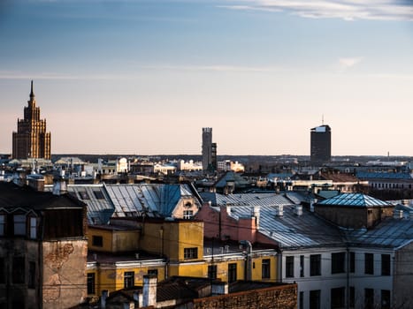 Panorama of Riga from one the buildings roof