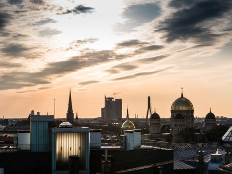 Panorama of Riga from one the buildings roof